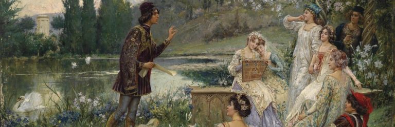 Salvatore Postiglione (1861-1906): Motief uit de vertellingen van Decamerone van Giovanni Boccaccio.